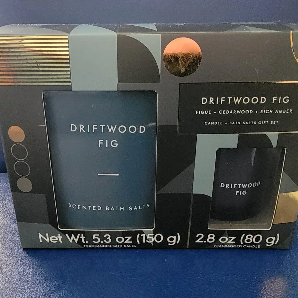 Landon Tyler Driftwood Fig Candle & Bath Salt Gift Set